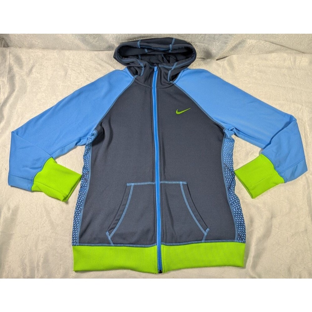 Nike Therma-FIT Women’s L Colorblock Full Zip Hoodie Blue Green 531457